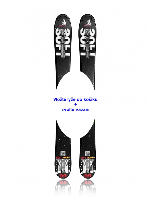 Lyže snowblade WEX Mini-SOFT Rodeo 99 Black-Star - 1x chránička